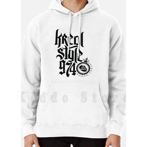 Kreol Style 974-Black Logo hoodie long sleeve 974 Logo 974 Creole Reunionnais Reunion Island Reunionese Creole