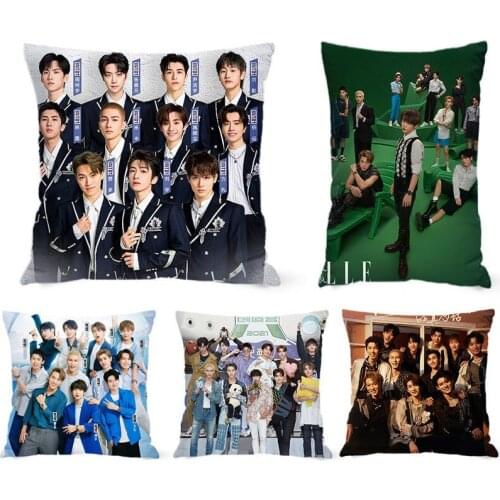 INTO1 Group Liu Yu Zhou Keyu Gao Qingcheng Yin Haoyu Lin Mo Bo Yuan Mika Liu Zhang Li Wan Santa Double-sided Throw Pillow