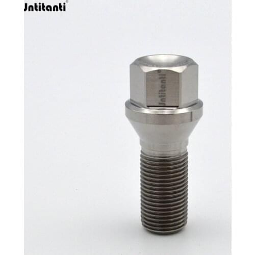Silver high performance Gr5 titanium wheel bolt with cone seat