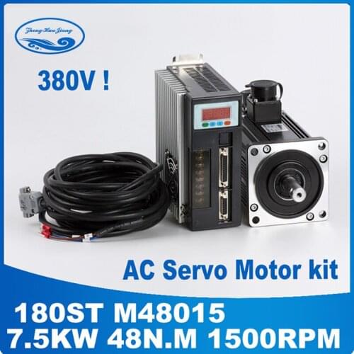 7.5KW 180ST-M48015 servo motor kits 3 phase motor 48N.M 380V 7500W permanent magnet synchronous motor