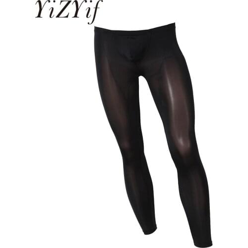 Men Compression Tight Leggings Running Sports Male Gym Fitness Jogging Pants Bulge Pouch Trousers Workout Training Yoga Bottoms