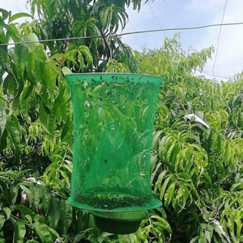 Green Pest Control Reusable Hanging Fly Catcher Killer Flies Flytrap Zapper Cage Net Trap Garden Outdoor Supplies