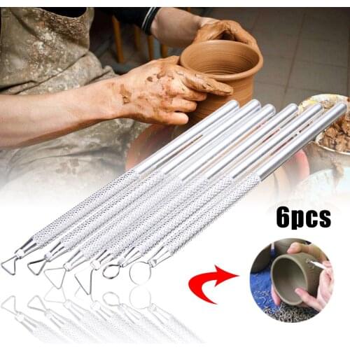 Mayitr 6pcs New Clay Sculpting Wax Carving Pottery Tools Polymer Ceramic Modeling KitRibbon Sculpting Tools Set
