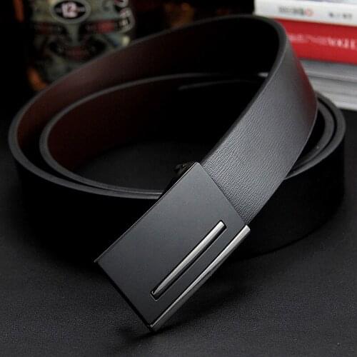 New mens genuine leather belt men cowskin belt formal suit trousers belt double metal buckle strap gift for men belts