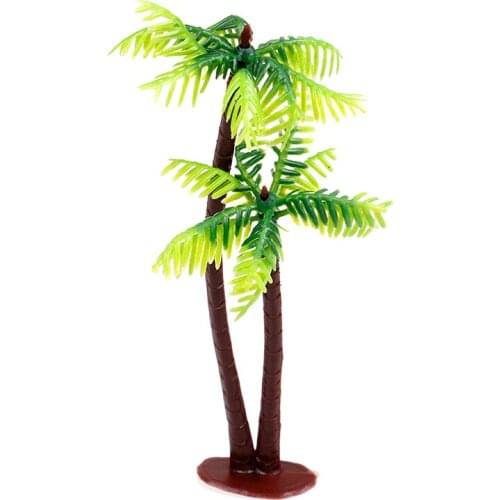 One Or 2pcs Mini Coconut Tree Plastic Simulation Aquarium Green Fake Water Plants Fish Tank Aquarium Plants Aquarium Supply