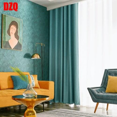 Pure Color Hemp Double-sided Linen Blackout Curtain Fabric Polyester Stitching Custom Curtains for Living Room Bedroom and Hotel