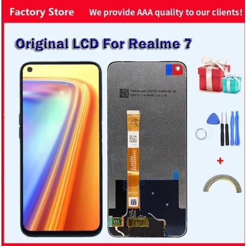 Original LCD for Realme 7 Global Version Display For realme 7 RMX2155 Touch Screen Digitizer Repair Parts