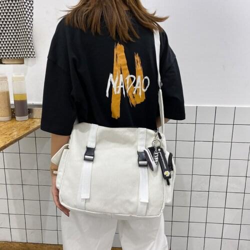 Casual canvas handbags Korean version of one-shoulder messenger bag fresh canvas bag simple one-shoulder student bag tide