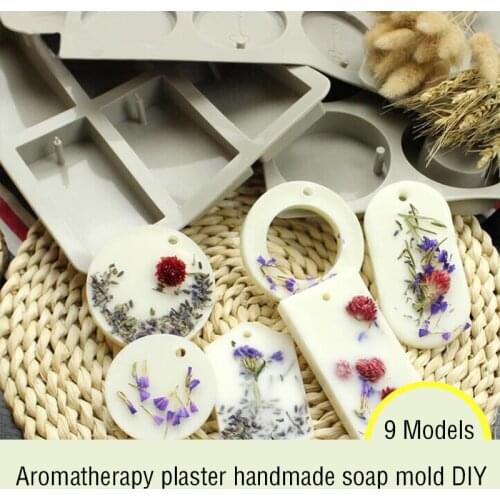 DIY Silicone Soy Candles Aroma Wax Tablets Mould Handmade Dried Flowers Aroma Wax Tablets 6 holes Silicone Mold for Soap Making