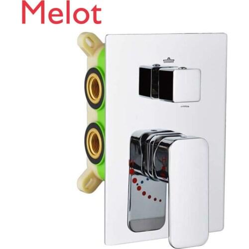 Concealed Mounted Brass Shower Faucets Hot Cold Shower Mixer 3 Ways Shower Valve Bathroom Faucet With Embedded box Chrome Finish