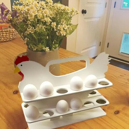 Egg Storage Rack Creative Egg Holder Cartoon Wooden Hen Egg Shelf Ornament Kitchen Decorations Supplies Detachable Egg Tool 2021