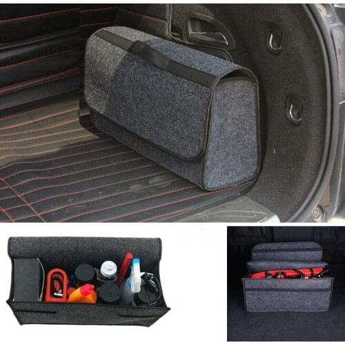 Car Storage Travel Bag Soft Woolen Felt Car Trunk Organizer Car Storage Box Bag Fireproof Stowing Tidying Package Blanket Tool
