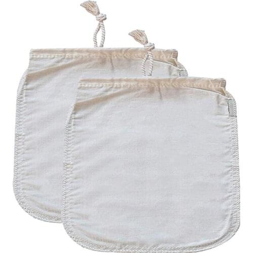 2-Piece Cheese Cloth, Fine Mesh Cord Cheesecloth Bag, Multiple-Use Cheese Cloth for Filtering, Reusable Food Filter