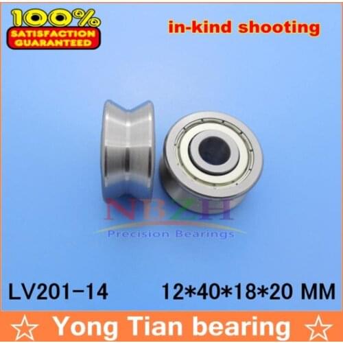 V Groove Guide roller bearings LV201-14 ZZ 12*40*18*20(Precision double row balls) ABEC-5