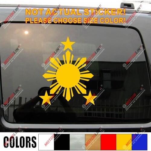 Sun Star Philippines Flag Decal Sticker Car Vinyl pick size color Filipino