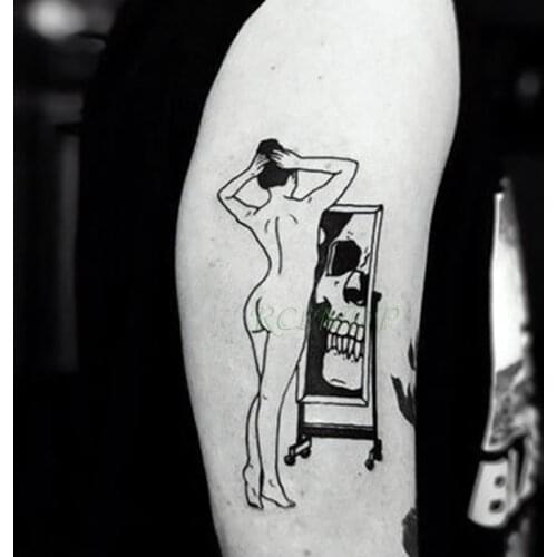 Waterproof Temporary Tattoo Sticker elegant dance lady mirror tatto flash tatoo fake tattoos for girl men women
