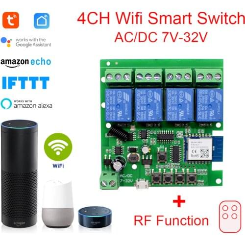 Zigbee Gateway Smart Home Relay Universal Smart Accessory Automatic Switch Module DC7-32V Compatible With Alexa Google Assistant