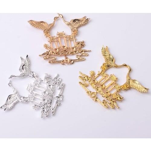 10 Pcs 55*65mm Filigree Craft Bird Charms Chinese Style Hair Accessories For Women DIY Jewelry Making