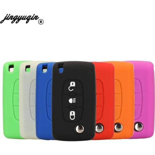 Silicone 10pcs For Citroen C4 C5 C6 C4 Picasso 2008-2011 Fob 3 Buttons Silicone Remote Car Key Case Cover Protector Holder