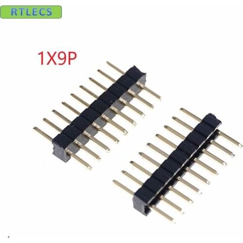 100 pcs 1x9 P 9 Pin 1.27 mm PCB Male Header Single row Straight PCB Through Hole Pin Headers Rohs Lead Free