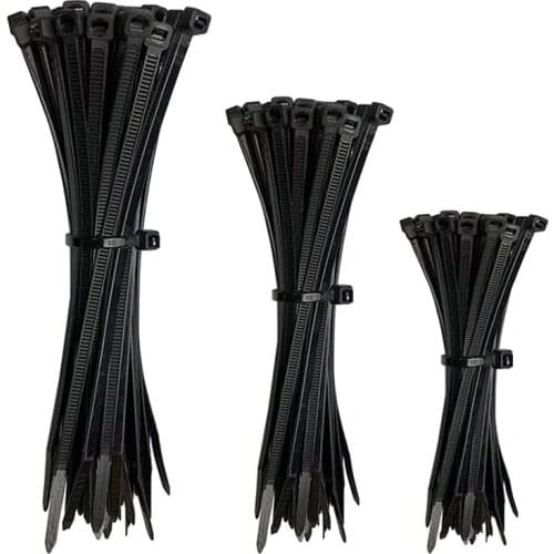 600 Pack Cable Ties Black 3.6mm Strong Nylon Zip Ties Wraps Heavy Duty Plastic Assorted in Sizes 100mm/150mm/200mm