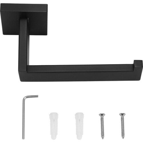 Black Stainless Steel Rolling Toilet Paper Holder Rack Bathroom Washroom Hook Suitable For Kitchen Paper Roll