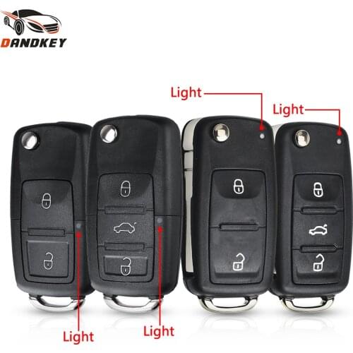 Dandkey 20PCS For VW VOLKSWAGEN Tiguan Golf Sagitar Polo MK6 Passat B6 Auto Flip Folding Remote Key Shell Fob Car Key Case