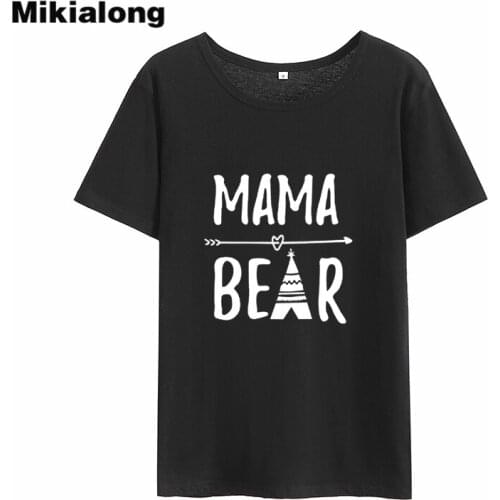 Mikialong Mama Bear Kawaii Ulzzang Tshirt Women 2018 Loose Casual T-shirt Women Top Short Sleeve Cotton Tee Shirt Femme