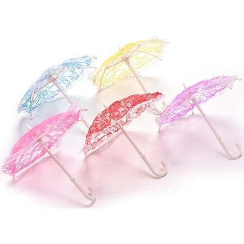 Hot Selling Miniature Lady Parasol Lace Umbrella Dolls' Accessories Dollhouse Decor 775