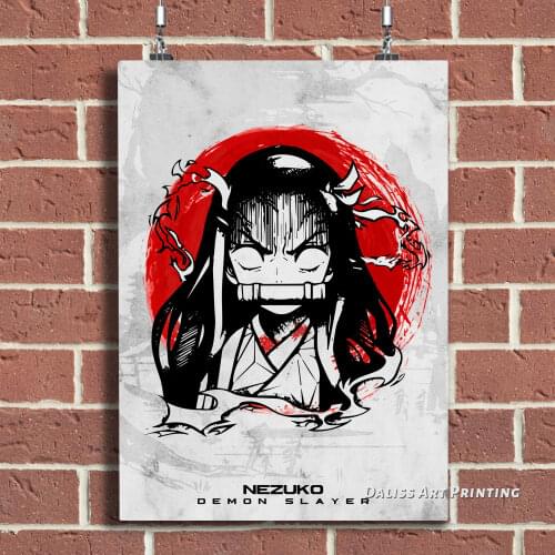 Canvas Anime Demon Slayer Nezuko Pictures Home Decoration Paintings Poster HD Prints Wall Art Modular Living Room Framed