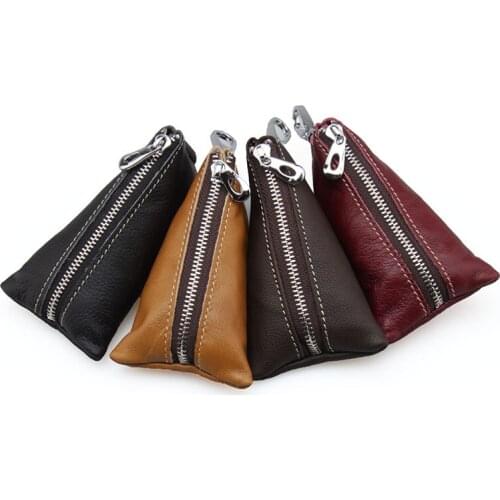 Fashion New Unisex High Quality Car Key Holder Purse Solid Pattern Key Pouch Leather Bag Portable Car Key Wallets