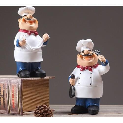 Creative Resin Crafts Chef Statue Character Ornaments Fashion Home Decoration Bar Western Restaurant Cafe Cake Shop Decor