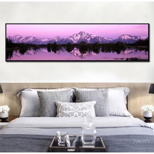 Creatively Sunset Natural Mountain Landscape Canvas Prints Art Wall Poster Paintings Picture for Living Room Bedroom Decoration