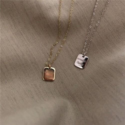 Liemjee Personality Fashion Party Punk Jewelry Square Letter Necklace For Women Feature Namour Charm Gift All Seasons
