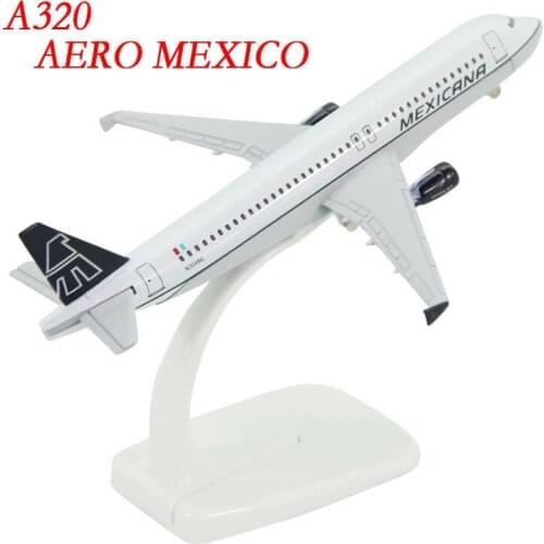 Airplane Model A320 AERO MEXICO Diecast Alloy Aircraft Model 16 Cm Static Display Adult Collection Gift Mini Toys