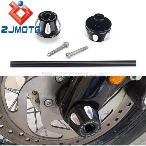 Motorcycle Balck Front Wheel Axle Protector Slider Crash Pad Caps CNC Aluminum For Harley Softail Fat Boy 2018 2019 2020 2021