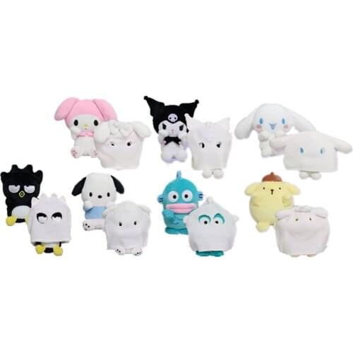 New Kawaii Anime Noctilucent Ghost Dog Cat Rabbit Plush Keychain Kids Stuffed Toys Small Pendant For Children Gifts 10CM