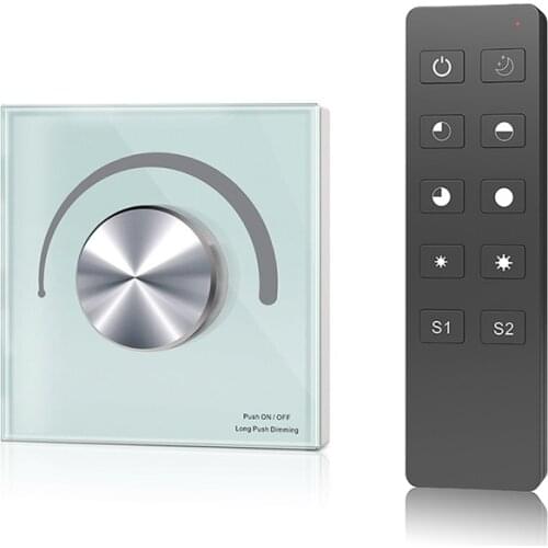 New Led String Dimmer Wall Mount Manual Knob Panel Dimming Controller 12V-24V Dimmable 5050 3528 Single Color Strip Dim Switch