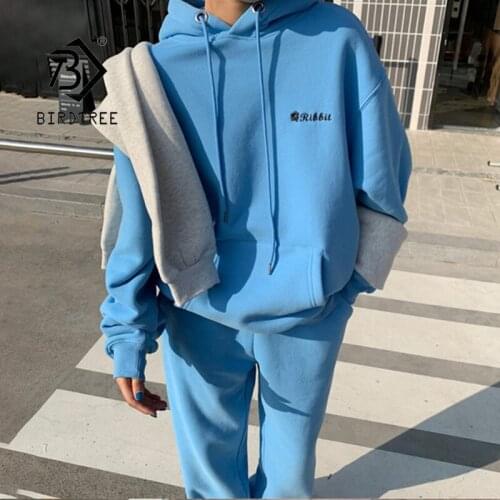 Autumn New Women Oversize Hooded Sweatshirts Tracksuits Jogger Pants 2 Piece Set Spring Embroidery Big Pockets Pullovers Suits