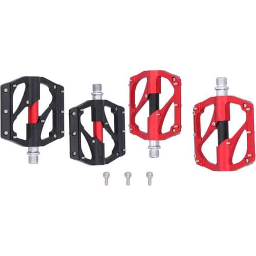 Bicycle Pedal Aluminium Alloy+Steel Foot Pedal Hollowed Out Lightweight Widen Non-Slip Bearing Pedal Mountain Bike Accessories