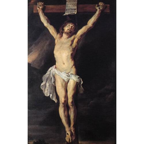 100%Handmade Stunning Oil painting Peter Paul Rubens - The Crucified Christ Jesus canvas