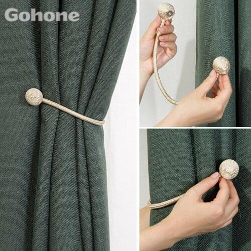 Simple and modern curtain straps living room wild magnet curtain buckle hook free perforation creative curtain rope straps