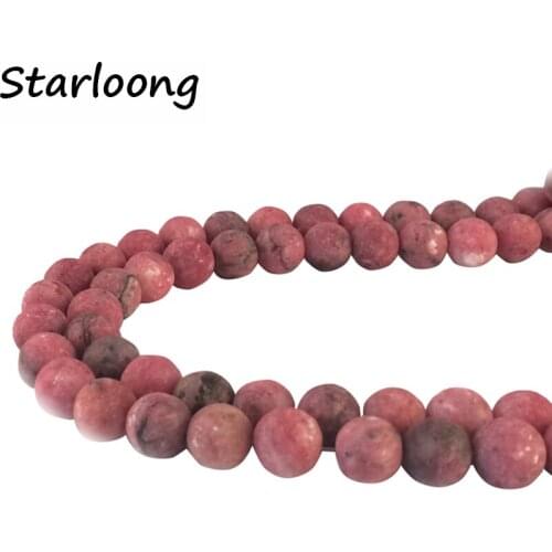 6 8 10mm Round Natural stone beads Matte Frosted red dot stone Loose beads for Bracelet Necklace Jewelry Making