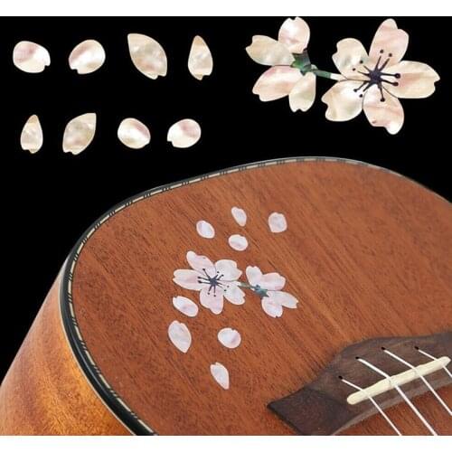 Guitar Self Adhesive Inlay Decals Fretboard Sticker Cherry Blossom Removable Guitar Bass Ukulele Fingerboard Decorate Accessory