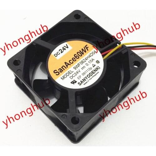 SANYO DENKI 9WF0624H4D04 DC 24V 0.15A 60x60x25mm 3-wire Server Cooling Fan