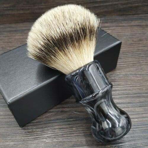 DS obsidian shaving brush with super Badger Hair knot and resin handle