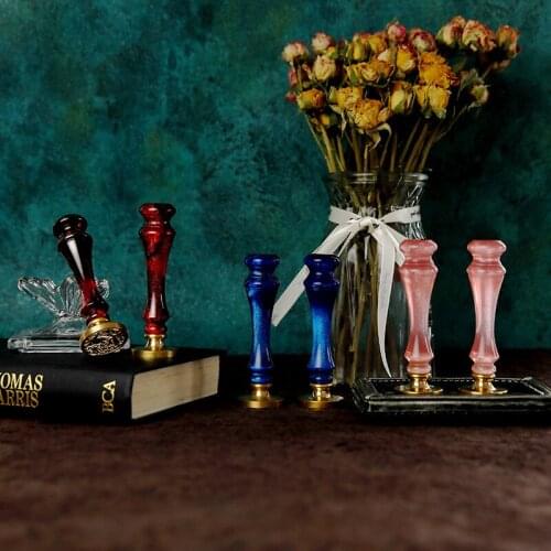 Starry Sky Resin Seal Handle Metal Sealing Wax Stamp Accessories DIY Stamp Sealing Scrapbooking Handle Wedding Party Craft