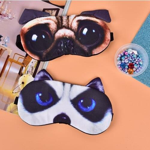 Cute Cat Dog Sleep Mask Eyeshade Cover Eye Mask Natural Sleeping Soft Blindfold Eyepatch Sleep Eyeshade Eye Cover