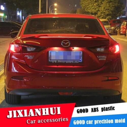 For Mazda 3 Axela Spoiler 2014-2017 Mazda3 Axela led light PULS Spoiler ABS plastic Material Car Rear Wing Color Rear Spoiler
