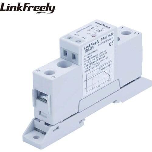 TRA23A10K 10A Solid State Relay Din Rail SSR AC AC 90-250VAC Input Output 24-280VAC Smart Voltage Control Relay Board Module
